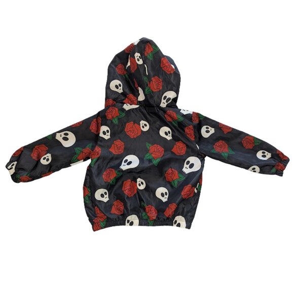 MetalliMonsters Kids Raincoat Skull & Rose Print Hoodie Jacket Size 3-4Y - Picture 2 of 6
